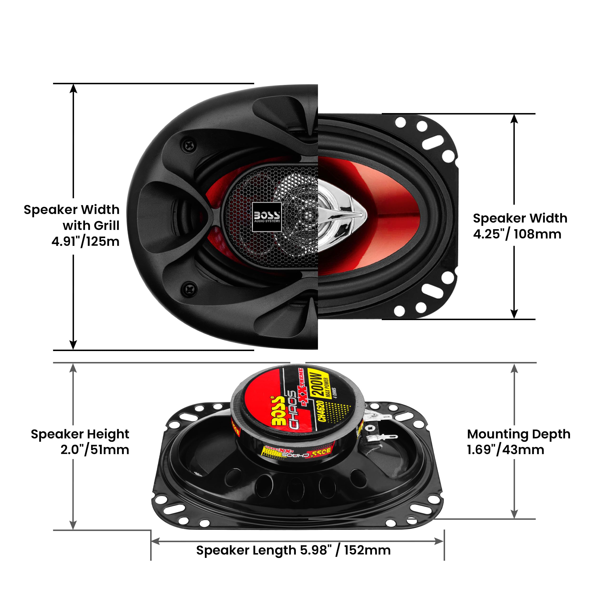 Amazon.com: BOSS Audio Systems CH4620 4 x 6 Inch Car Door Speakers